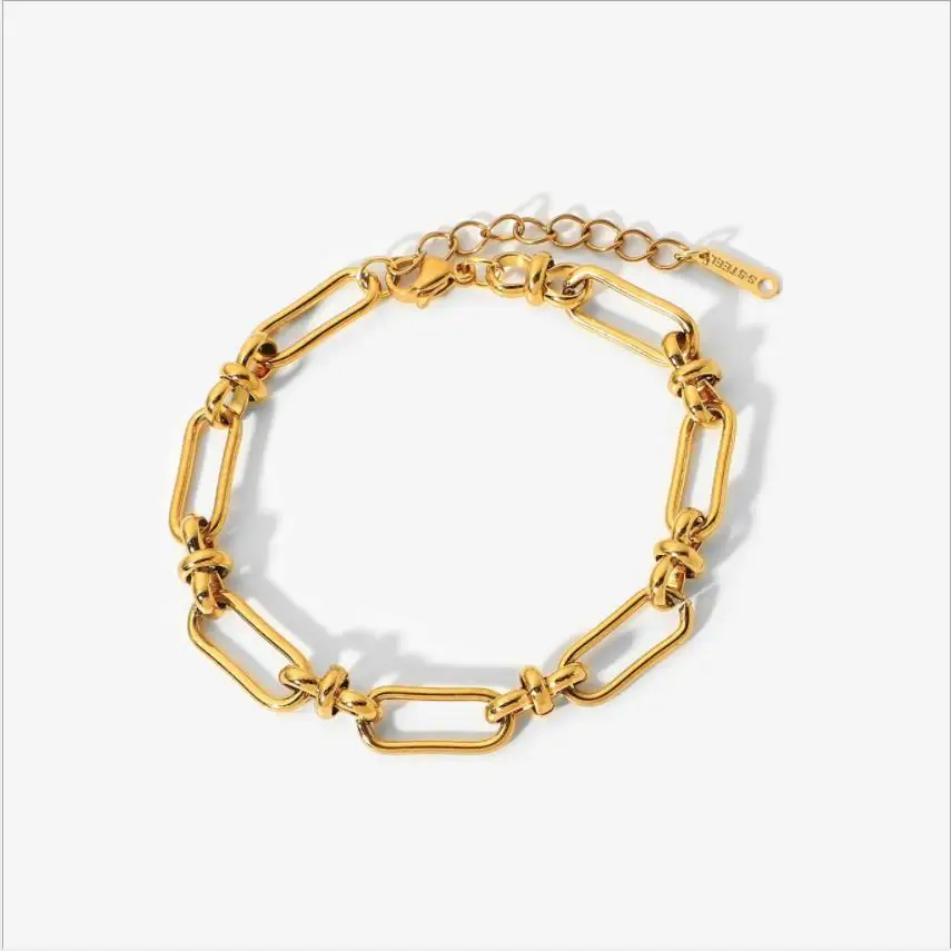 Stainless Steel bracelet 18k Gold Plated Chain Bracelet for Women Gifts Jewelry free shipping
Stainless Steel bracelet 18k Gold Plated Chain Bracelet for Women Gifts Jewelry free shipping
