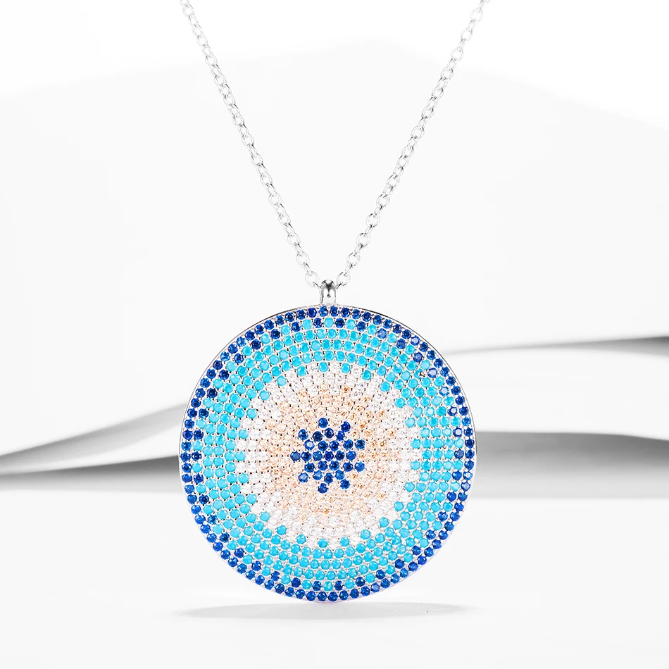 Original Design 100% 925 Sterling Silver Necklace With Clear CZ Blue Eye Pendants Necklaces For Women Fashion Jewelry
Original Design 100% 925 Sterling Silver Necklace With Clear CZ Blue Eye Pendants Necklaces For Women Fashion Jewelry