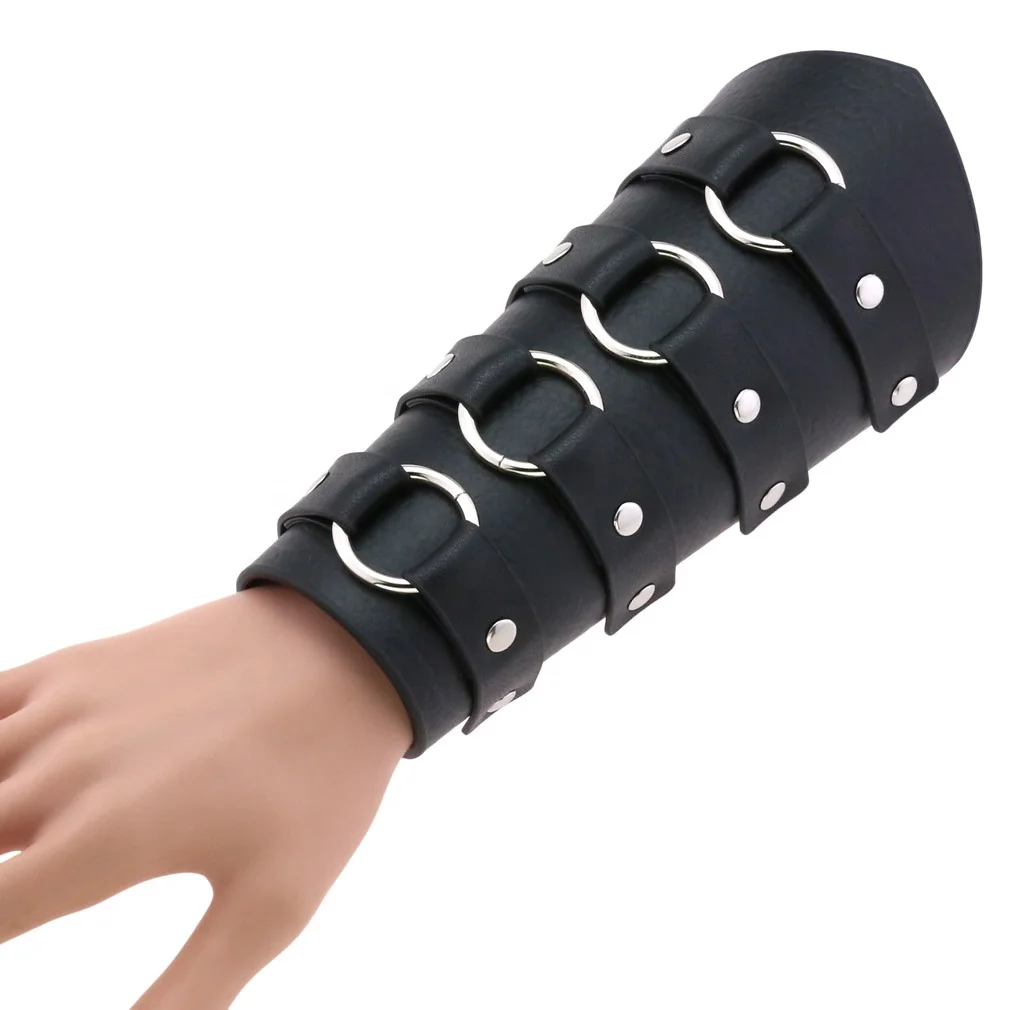 New Punk Rock Leather Wax Rope Circular Ring Buckle Wrist Bracelet Strap Bracelet Hand Arm Guard, 6 colors you pick
New Punk Rock Leather Wax Rope Circular Ring Buckle Wrist Bracelet Strap Bracelet Hand Arm Guard, 6 colors you pick