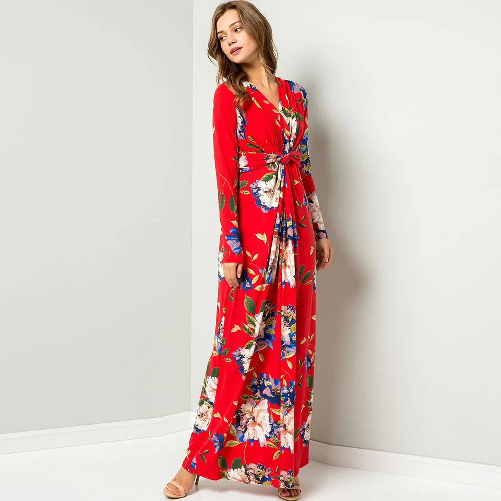 2021 autumn Long sleeve V-neck floral print knit dress long skirt plus size women`s clothing emhy30
2021 autumn Long sleeve V-neck floral print knit dress long skirt plus size women`s clothing emhy30