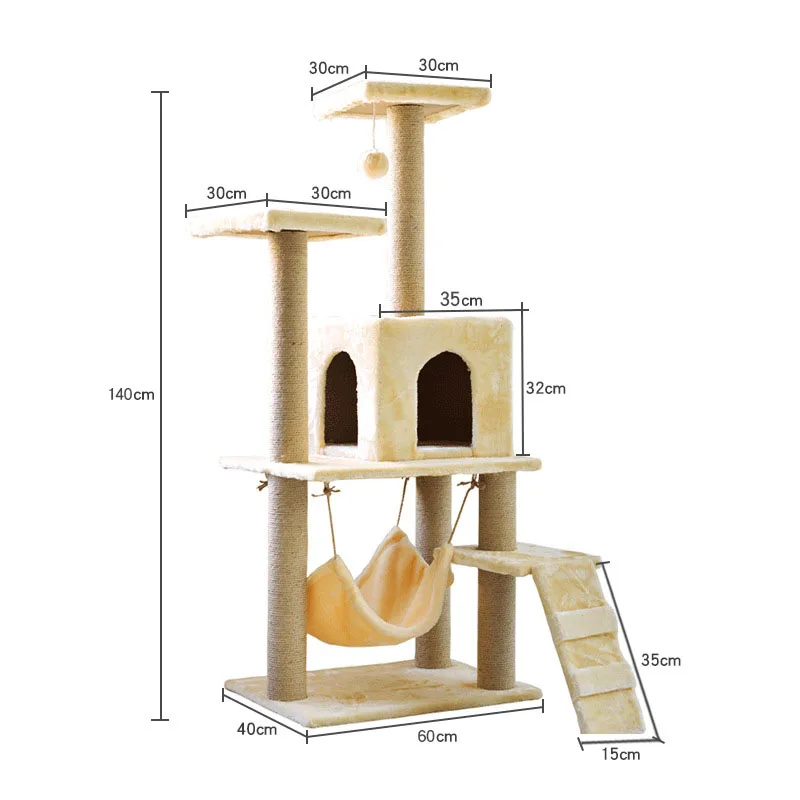 Luxury Designer Funny Sisal Scratching Tree Climbing Cat Tree House Indoor Cat House Cat Tree Tower, Beige,grey and so on
Luxury Designer Funny Sisal Scratching Tree Climbing Cat Tree House Indoor Cat House Cat Tree Tower, Beige,grey and so on