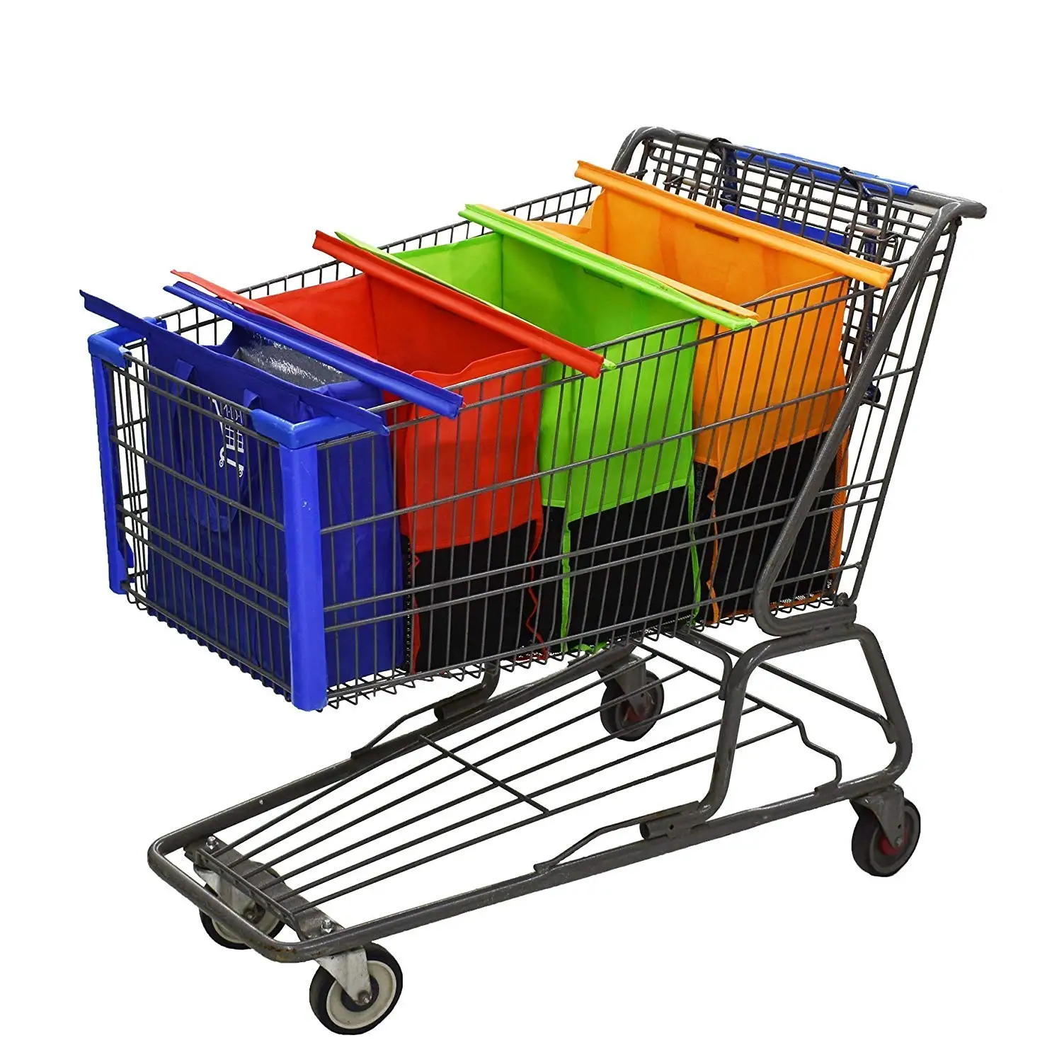 Reusable Shopping trolley bag 4 pack folding grocery shopping bag for shopping cart, Orange,green,red,blue
Reusable Shopping trolley bag 4 pack folding grocery shopping bag for shopping cart, Orange,green,red,blue