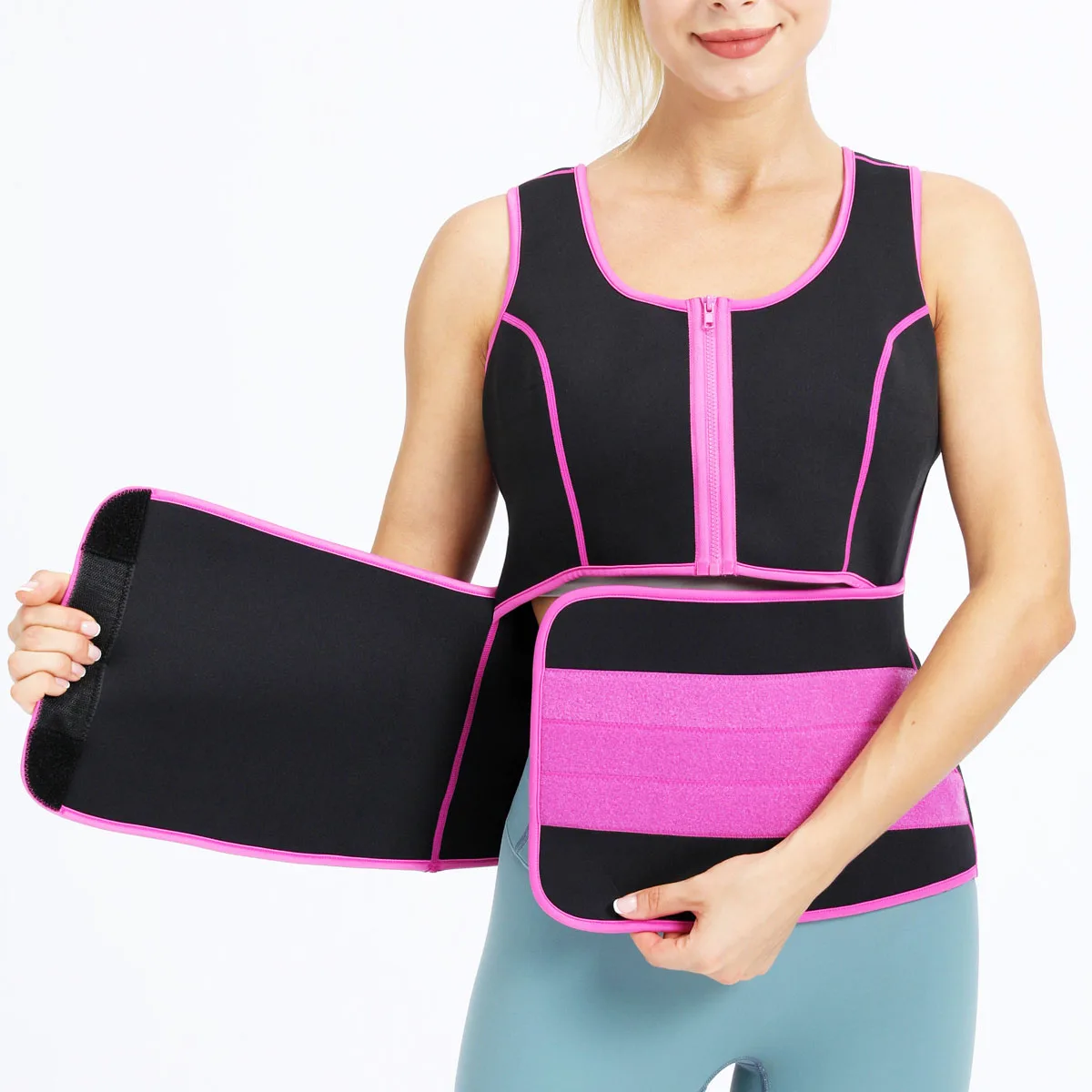 Yoga clothes sweat clothes women's waist training vest large size sweat sauna vest neoprene body shaping clothes, Pink, gray, yellow
Yoga clothes sweat clothes women's waist training vest large size sweat sauna vest neoprene body shaping clothes, Pink, gray, yellow
