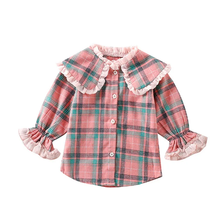 Girls Clothing Long Sleeve Plaid Sweet Pink Doll Collar Children's Clothes Shirt, Picture
Girls Clothing Long Sleeve Plaid Sweet Pink Doll Collar Children's Clothes Shirt, Picture