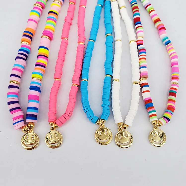 NZ1181 Fashion Rainbow Polymer Clay Beaded Gold Plated Happy Smiley Face Choker Necklace
NZ1181 Fashion Rainbow Polymer Clay Beaded Gold Plated Happy Smiley Face Choker Necklace