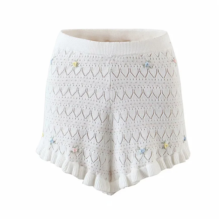 Women's 2021 Summer Knitted Suit Hollow Crocheted High Waist Shorts New Ruffled Rose Festival Sling Top Shorts, Picture
Women's 2021 Summer Knitted Suit Hollow Crocheted High Waist Shorts New Ruffled Rose Festival Sling Top Shorts, Picture