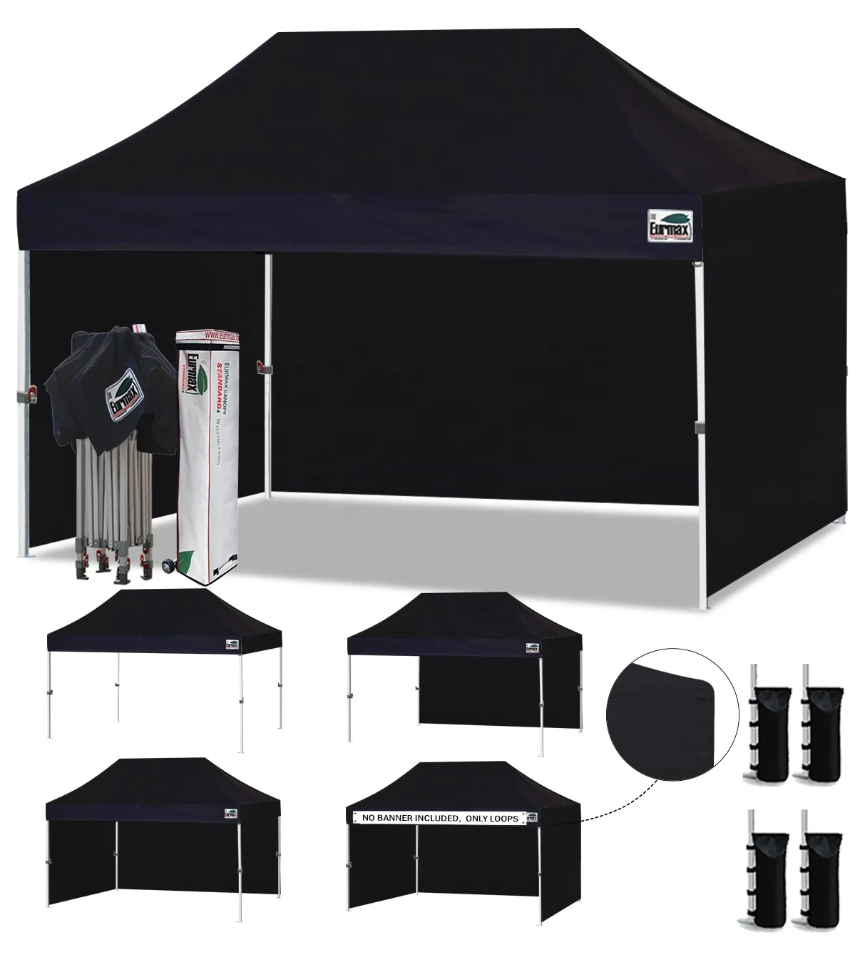 Eurmax 10x15ft Pop up Canopy with 4 Sidewalls Outdoor Sunshade Tent Event Trade Show Canopy Black
Eurmax 10x15ft Pop up Canopy with 4 Sidewalls Outdoor Sunshade Tent Event Trade Show Canopy Black