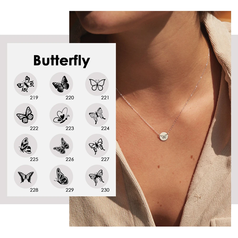 Personalized nacklace stainless steel butterfly charms gold designs for girls, 14k gold / silver / rose gold
Personalized nacklace stainless steel butterfly charms gold designs for girls, 14k gold / silver / rose gold
