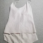 Woman linen singlet shorts sets as pajama set or loungewear