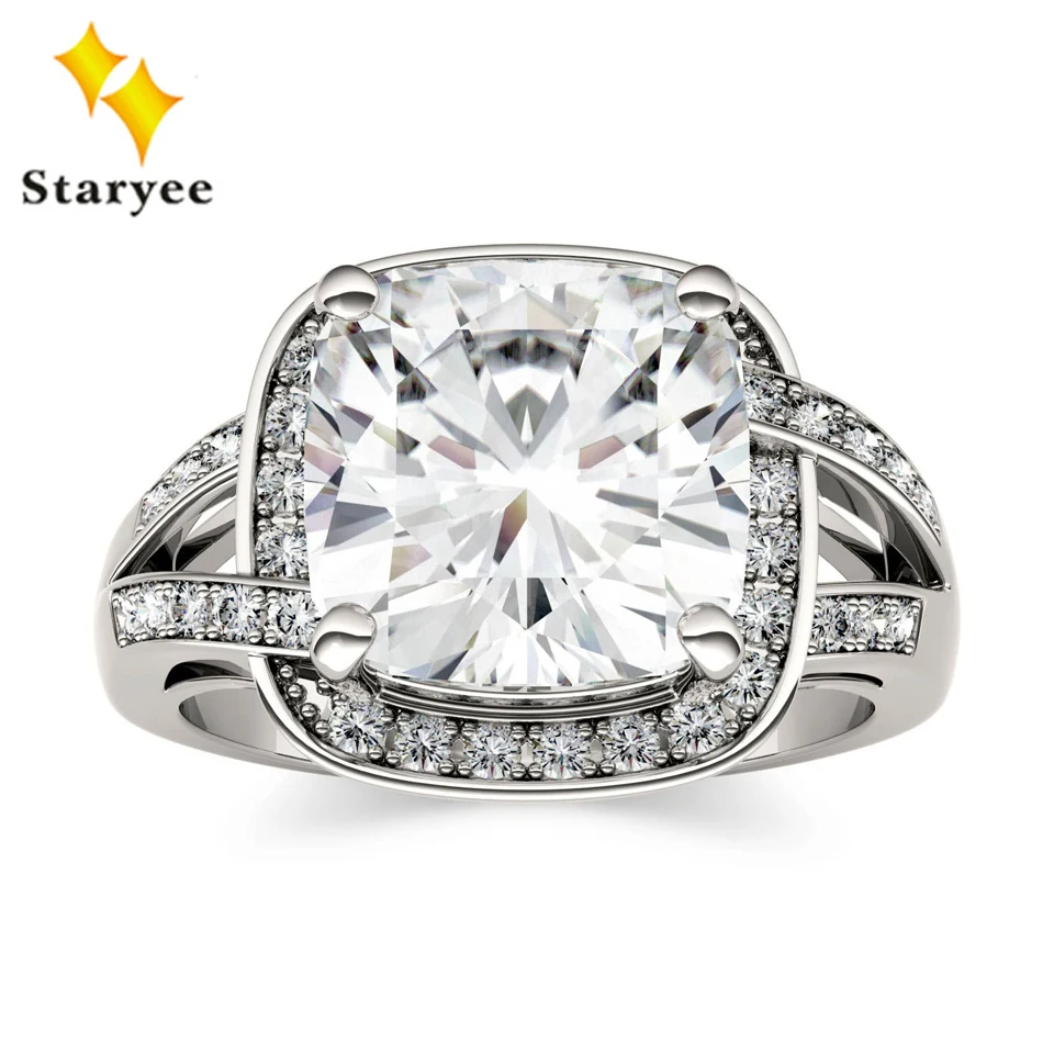 Original Charles&Colvard Created 5CT Cushion Cut VVS DEF Moissanite Engagement Rings For Women 18k Solid White Gold Ring Jewelry
Original Charles&Colvard Created 5CT Cushion Cut VVS DEF Moissanite Engagement Rings For Women 18k Solid White Gold Ring Jewelry