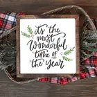 Plauqe Style Wood Crafts Signs Merry Christmas Hanging Signs Supplies Vintage Rustic Wood Signs