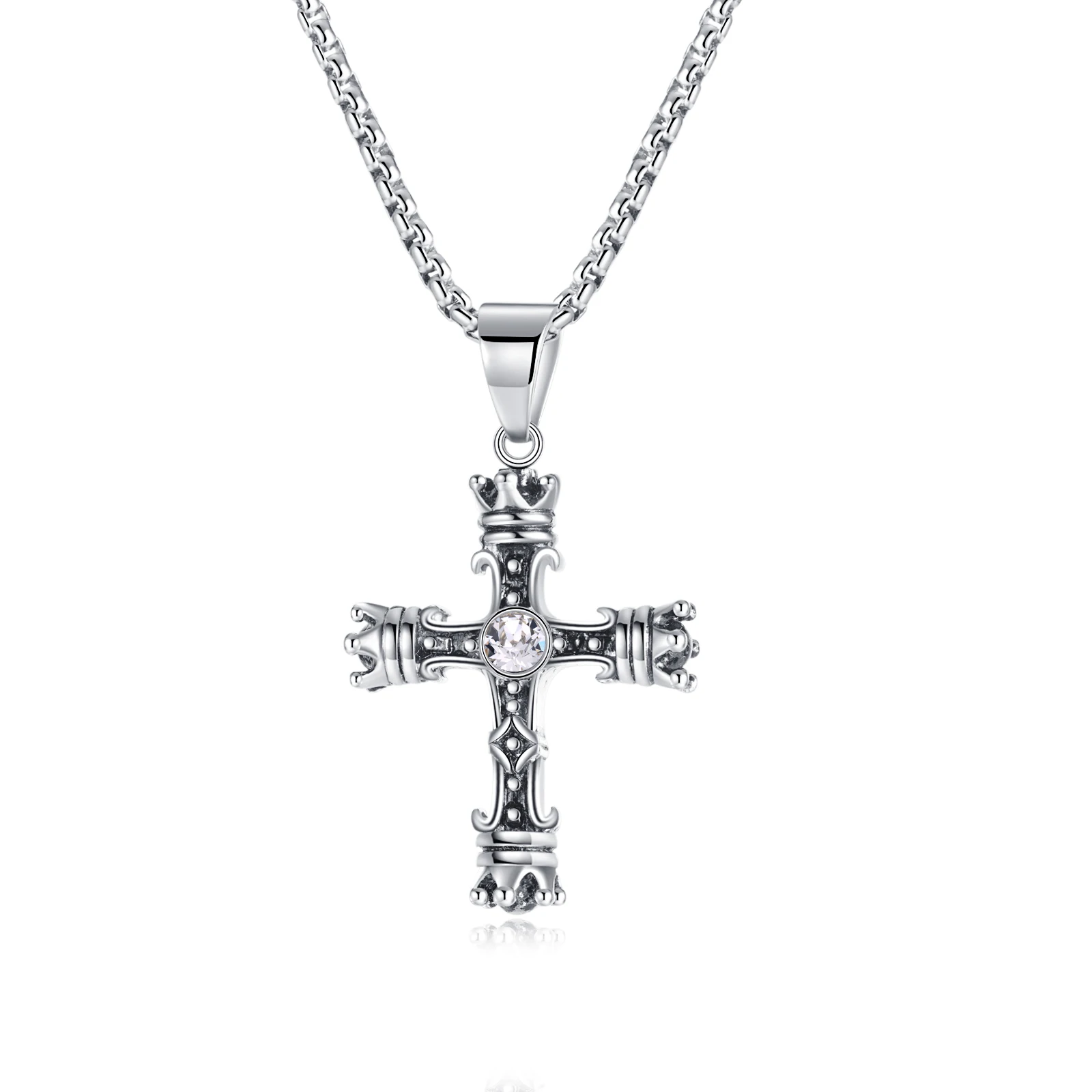 New Design 316 Stainless Steel Jewelry Vintage Design Men Cross Cubic Zirconia Pendant Necklace
New Design 316 Stainless Steel Jewelry Vintage Design Men Cross Cubic Zirconia Pendant Necklace