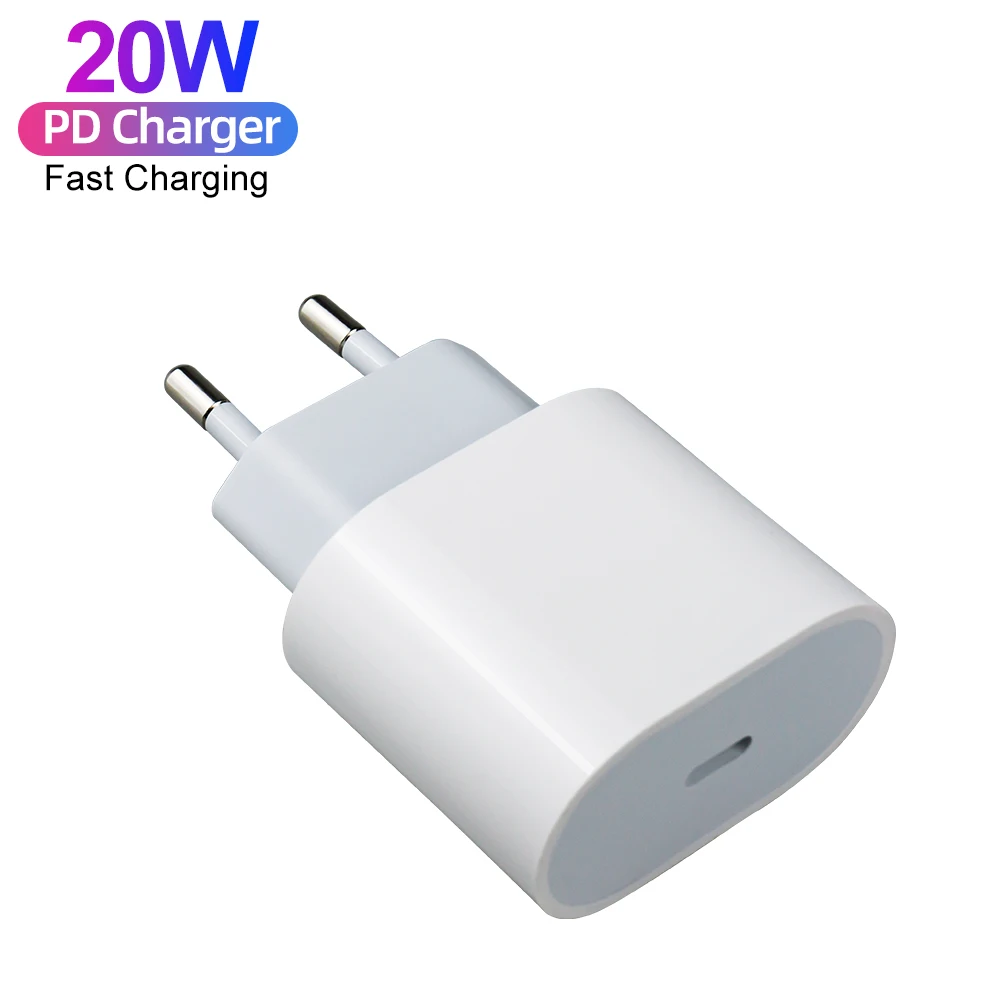 

20W PD Charger Type C Original Fast Charger EU US Plug Wall Charger USB C Adapter For Apple iPhone 13 Mobile Phone, White