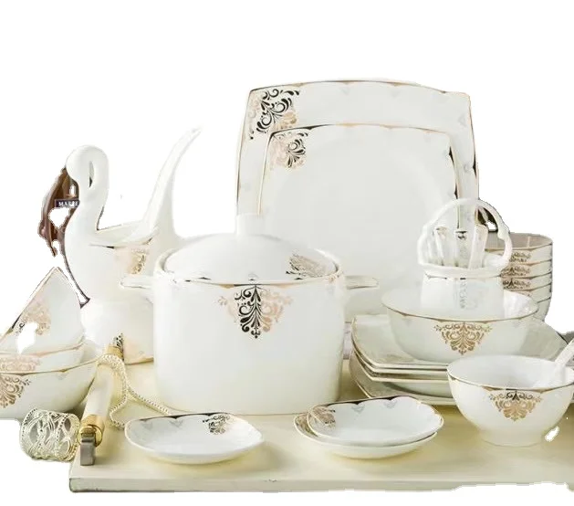 factory outlet 58pcs Gold Inlay bone china dinner set luxury dinnerware porcelain tableware kitchenware, Picture
factory outlet 58pcs Gold Inlay bone china dinner set luxury dinnerware porcelain tableware kitchenware, Picture