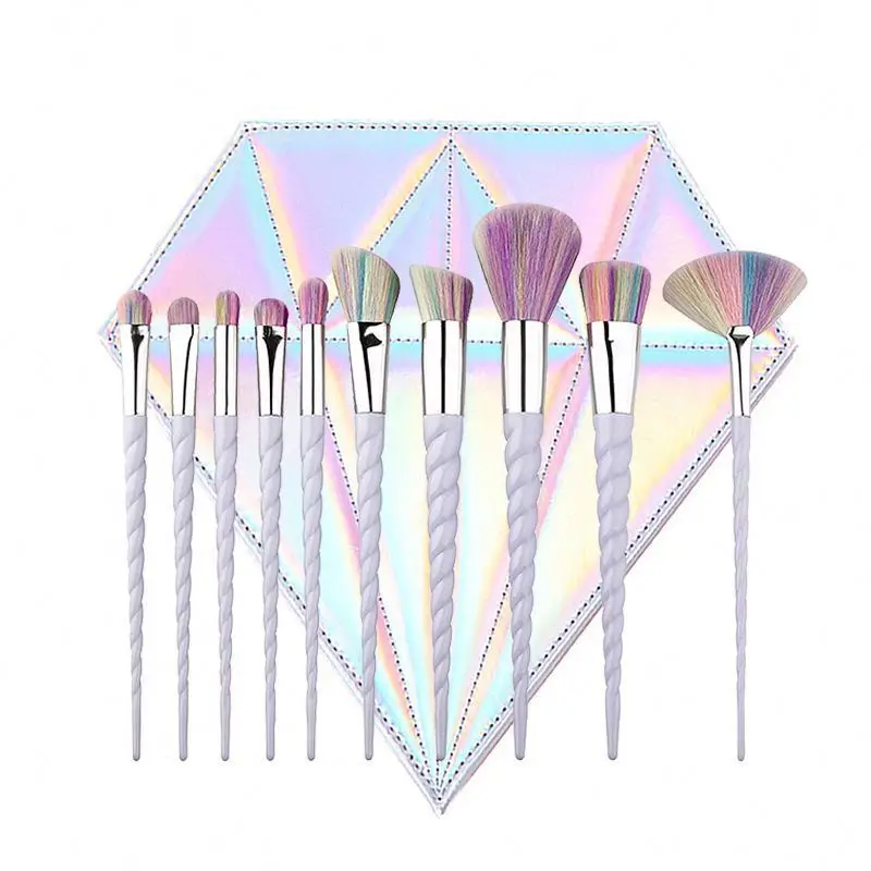 Amazon Best Selling 10 pcs Colorful Rainbow Hair Makeup Brush Set With Laser Diamond Bag Wholesale Makeup Brushes
Amazon Best Selling 10 pcs Colorful Rainbow Hair Makeup Brush Set With Laser Diamond Bag Wholesale Makeup Brushes