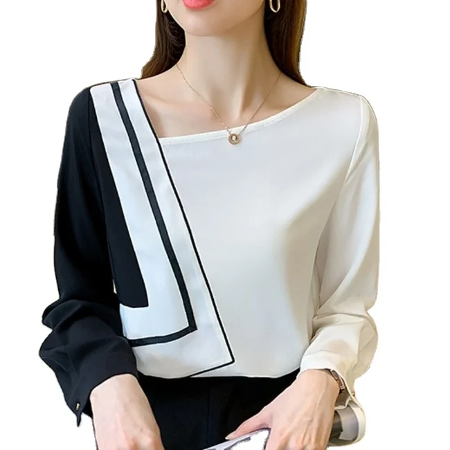 Vintage Print Office Lady Blouse Female Shirt Color Matching Tops Long Sleeve Casual Korean Women Loose Blouses
Vintage Print Office Lady Blouse Female Shirt Color Matching Tops Long Sleeve Casual Korean Women Loose Blouses