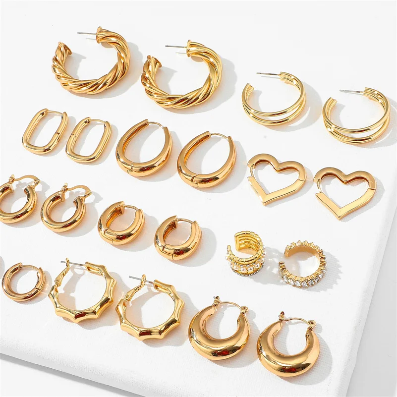 Punk Jewelry Gold Color Brass Chunky Hoop Earrings Small Big Circle Earring Hoops Huggie Chunky For Women
Punk Jewelry Gold Color Brass Chunky Hoop Earrings Small Big Circle Earring Hoops Huggie Chunky For Women