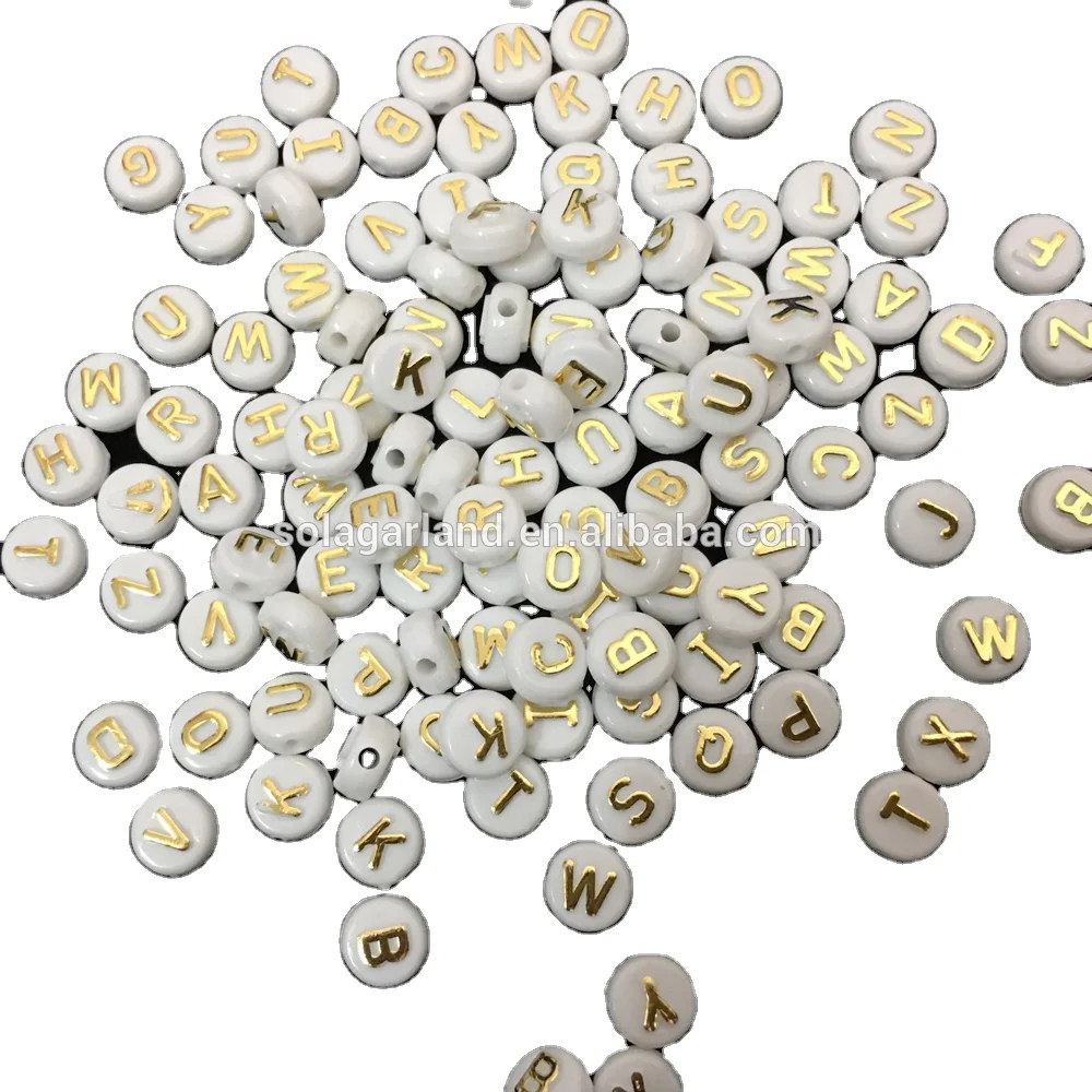 Best Selling Products Plastic Gold Color Hand-painted Letter Flat Round 6mm Alphabet Beads for Jewelry Making
Best Selling Products Plastic Gold Color Hand-painted Letter Flat Round 6mm Alphabet Beads for Jewelry Making