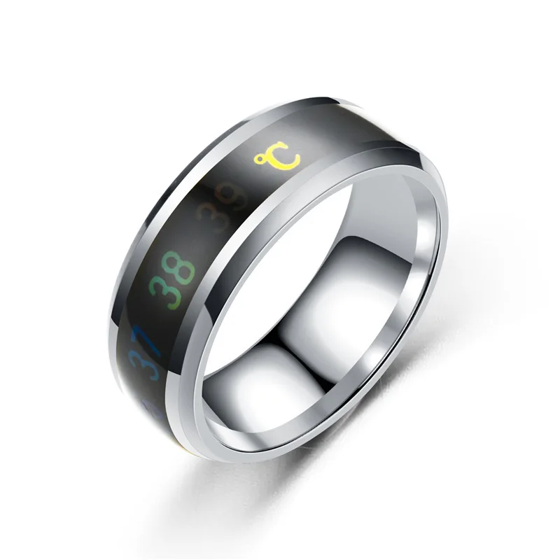 stainless steel temperature ring men women custom high quality titanium Intelligent temperature measuring ring temperature