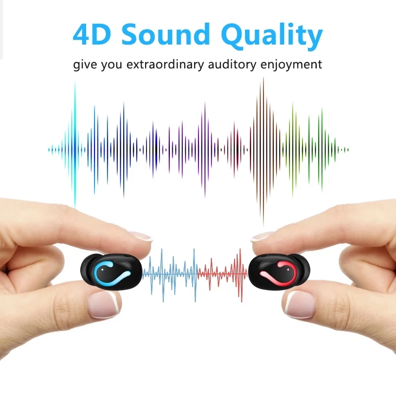 HQB-Q67 TWS Fashion Wireless Earbuds Bluetooth 5.0 3D Stereo Mini Headset Waterproof Sweatproof Hifi In-Ear Earphone 1500 mah - ANKUX.COM