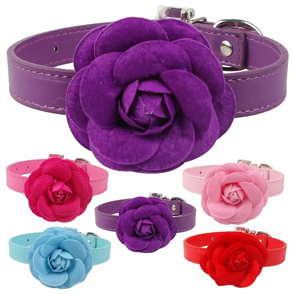 PU Leather Dog Pet Collars Cute Necklace With Flower For Small Dogs Puppy Pink Red Purple Blue Rose Neck For 8-18"
PU Leather Dog Pet Collars Cute Necklace With Flower For Small Dogs Puppy Pink Red Purple Blue Rose Neck For 8-18"