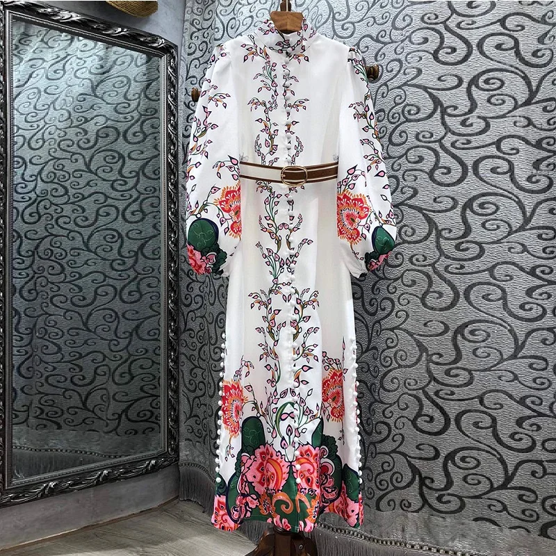 Vintage Long Dress 2021 Spring Party Evening Women Charming Floral Print Tunic Buttons Belt Deco Long Sleeve Casual Maxi Dress
Vintage Long Dress 2021 Spring Party Evening Women Charming Floral Print Tunic Buttons Belt Deco Long Sleeve Casual Maxi Dress