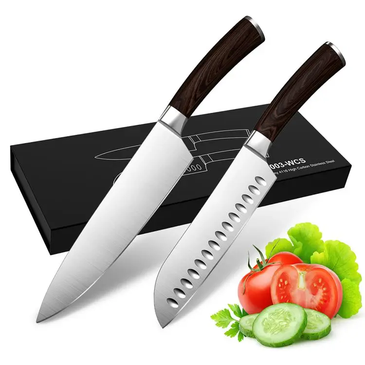 Homgeek 2PCS Santoku Cutter Kitchenware Stainless Steel Chef Kitchen Knife Set With Wood Handle, Black+silver
Homgeek 2PCS Santoku Cutter Kitchenware Stainless Steel Chef Kitchen Knife Set With Wood Handle, Black+silver