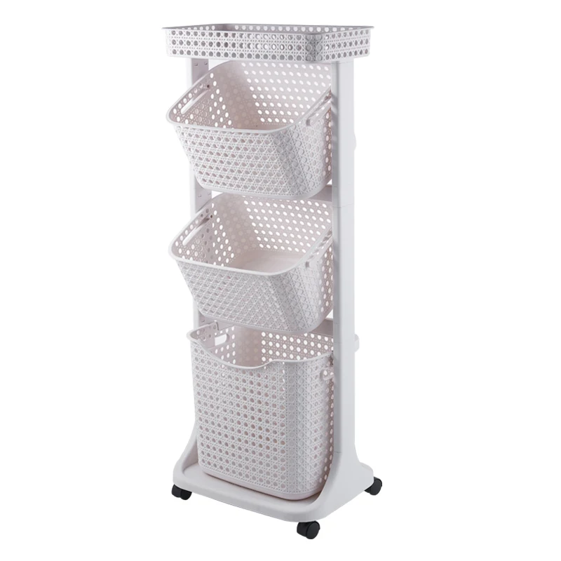 

customized 3 tier large plastic laundry basket storage, Grey , beige and customized colors