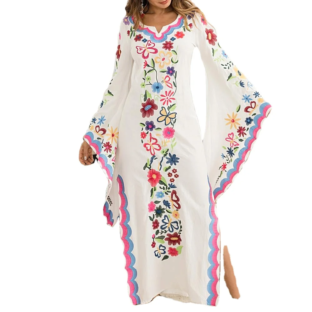 2020 Clothing Long Sleeve Beach Bohemian Dresses Ladies O Neck Floral Maxi Casual Boho Dress With kimono sleeve
2020 Clothing Long Sleeve Beach Bohemian Dresses Ladies O Neck Floral Maxi Casual Boho Dress With kimono sleeve