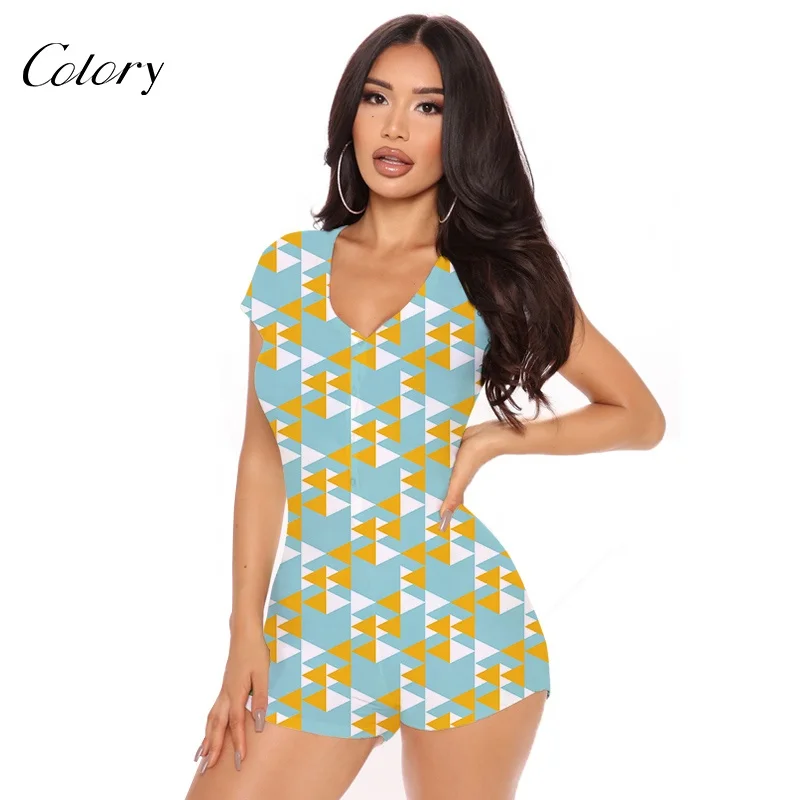Colory Pajama Silk Set Short Onesie Plus Size Women Clothing Jumpsuit, Customized color
Colory Pajama Silk Set Short Onesie Plus Size Women Clothing Jumpsuit, Customized color