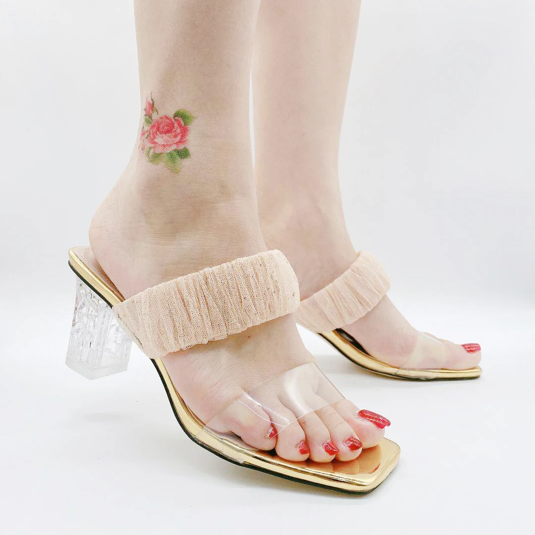 Elegant Hot Sale on Amazon High Heeled Shoes Summer Slippers Outdoor Women Shoes Lace Covered Party Heels Wedding Shoes
Elegant Hot Sale on Amazon High Heeled Shoes Summer Slippers Outdoor Women Shoes Lace Covered Party Heels Wedding Shoes