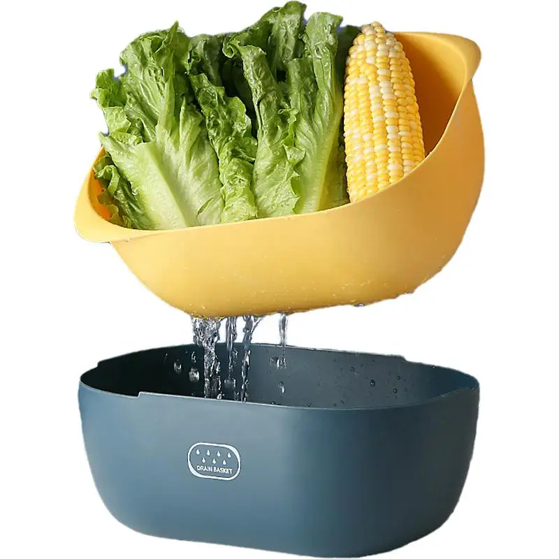 Wholesale Hight Quality Kitchen Supplies Double Layer Vegetables And Fruit Drain Storage Basket Washing And Cleaning Tools, 4 colors
Wholesale Hight Quality Kitchen Supplies Double Layer Vegetables And Fruit Drain Storage Basket Washing And Cleaning Tools, 4 colors