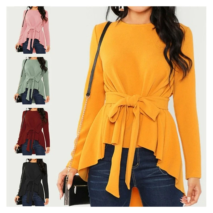 High Quality Autumn Fashion Bow-Knot Lacing-Up Design Women Crew Neck Long Sleeve Lady Blouse, Customized color/as show
High Quality Autumn Fashion Bow-Knot Lacing-Up Design Women Crew Neck Long Sleeve Lady Blouse, Customized color/as show