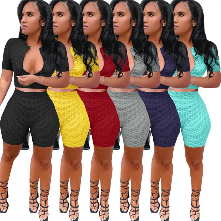 2021 Summer Street Wear 6 Colors Zipper Top with Biker Shorts Casual Tracksuit Bodycon 2 Piece Yoga Short Sets, As picture
2021 Summer Street Wear 6 Colors Zipper Top with Biker Shorts Casual Tracksuit Bodycon 2 Piece Yoga Short Sets, As picture