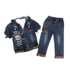 Wholesale Children Clothes Sets 3 PCS Casual Kids Suit Jeans Pants Clothes Denim Suit
