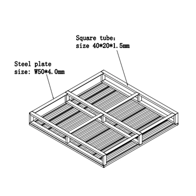 gudang produsen peralatan forklift palet logam dengan sisi pabrik penyimpanan dua sisi galvanis pemasok palet baja 2/4 arah