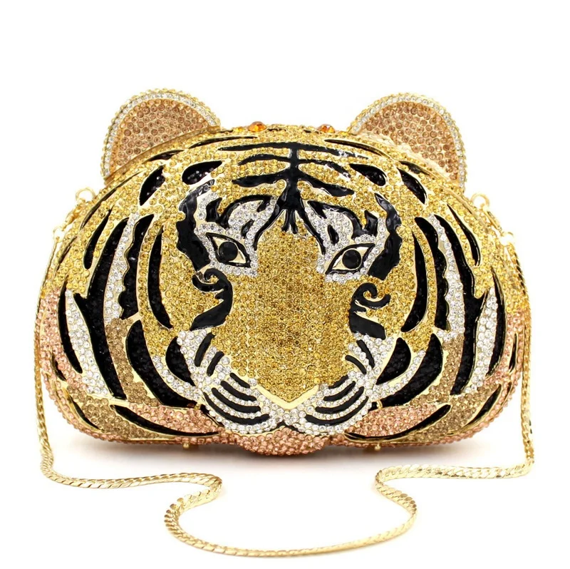 Luxury Tiger Shape Women Crystal Purse Evening Handbag Iced Out Handmade Rhinestone Ladies Purse Party Clutch Bags, Gold,silver
Luxury Tiger Shape Women Crystal Purse Evening Handbag Iced Out Handmade Rhinestone Ladies Purse Party Clutch Bags, Gold,silver