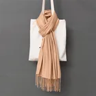 Wholesale cheap ladies fashion pashmina scarf plain solid color polyester shawl scarves