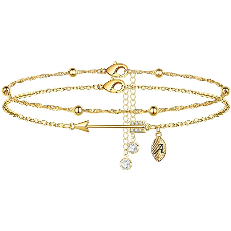 2021 High Quality Ankle Bracelets Stainless Steel 14K Gold Plated Layering Leaf Pendant Initial Letter Anklet for Women, Golden
2021 High Quality Ankle Bracelets Stainless Steel 14K Gold Plated Layering Leaf Pendant Initial Letter Anklet for Women, Golden