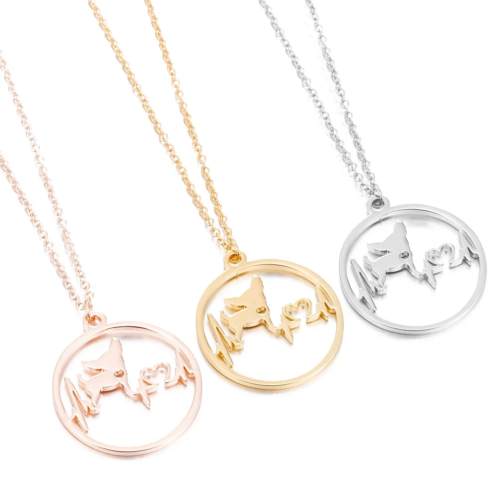 Valentine's Day Hollow Heartbeat Stainless Steel Necklace Cute Dog Clavicle Necklace Woman, Picture
Valentine's Day Hollow Heartbeat Stainless Steel Necklace Cute Dog Clavicle Necklace Woman, Picture