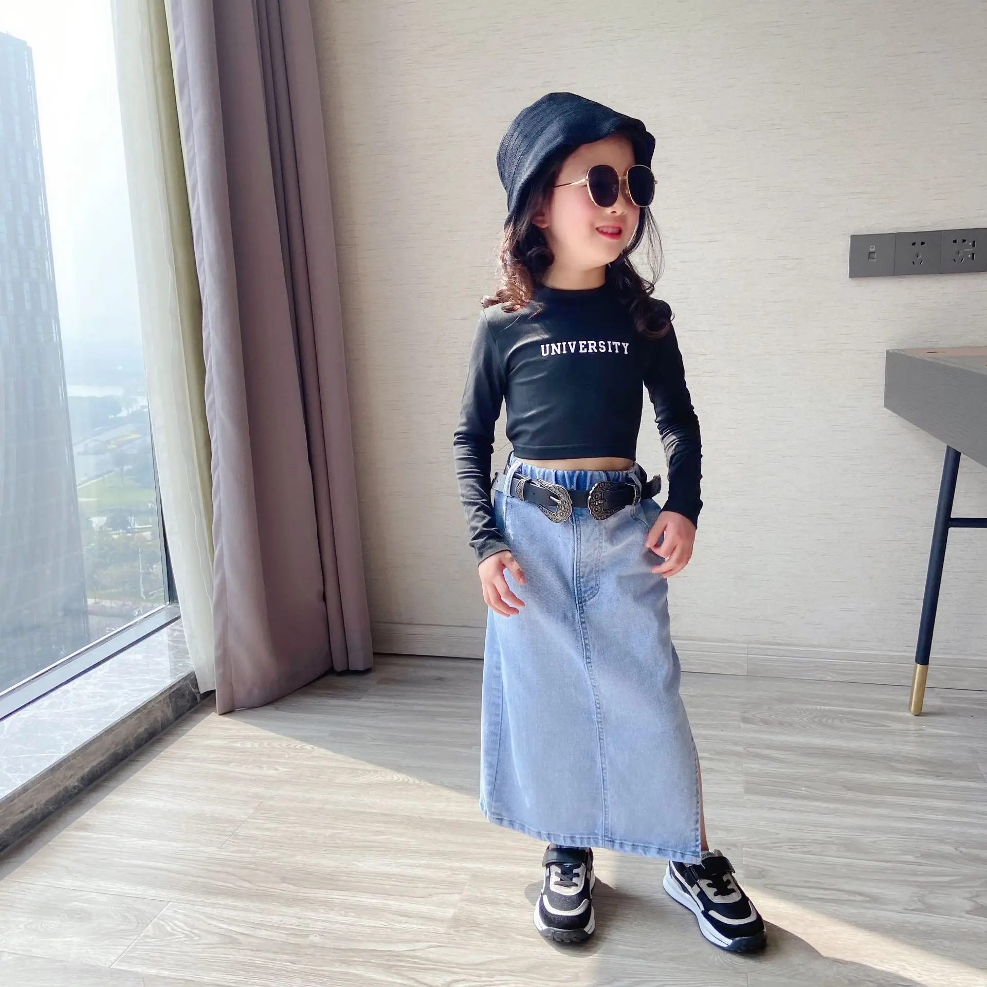 Manufactory Good Supplier Buttom Open Design Denim Skirt Girl Teenagers Long Jean Children Women Skirts For Kids Girls
Manufactory Good Supplier Buttom Open Design Denim Skirt Girl Teenagers Long Jean Children Women Skirts For Kids Girls