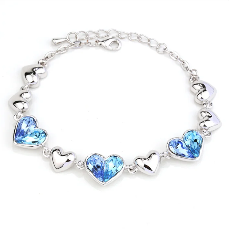 New Fashion Jewelry Plating Alloy Hand Chain Shiny Crystal Heart Bracelet Korean Fashion Ladies Bracelet, As the picture show
New Fashion Jewelry Plating Alloy Hand Chain Shiny Crystal Heart Bracelet Korean Fashion Ladies Bracelet, As the picture show