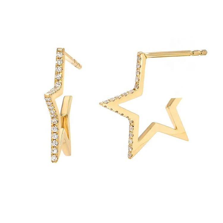 Custom Fashion 18K Gold Plated 925 Sterling Silver Jewelry 5A CZ Paved Open Star Stud Women Earrings
Custom Fashion 18K Gold Plated 925 Sterling Silver Jewelry 5A CZ Paved Open Star Stud Women Earrings