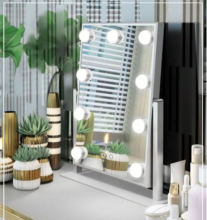 Hot selling Hollywood Style 9 LED Mirror Makeup Vanity with Back Stage Table Mirror Bedroom Touch Sensor Switch, White
Hot selling Hollywood Style 9 LED Mirror Makeup Vanity with Back Stage Table Mirror Bedroom Touch Sensor Switch, White