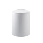 Minimalist double recycle round 6L mini indoor trash can with lid