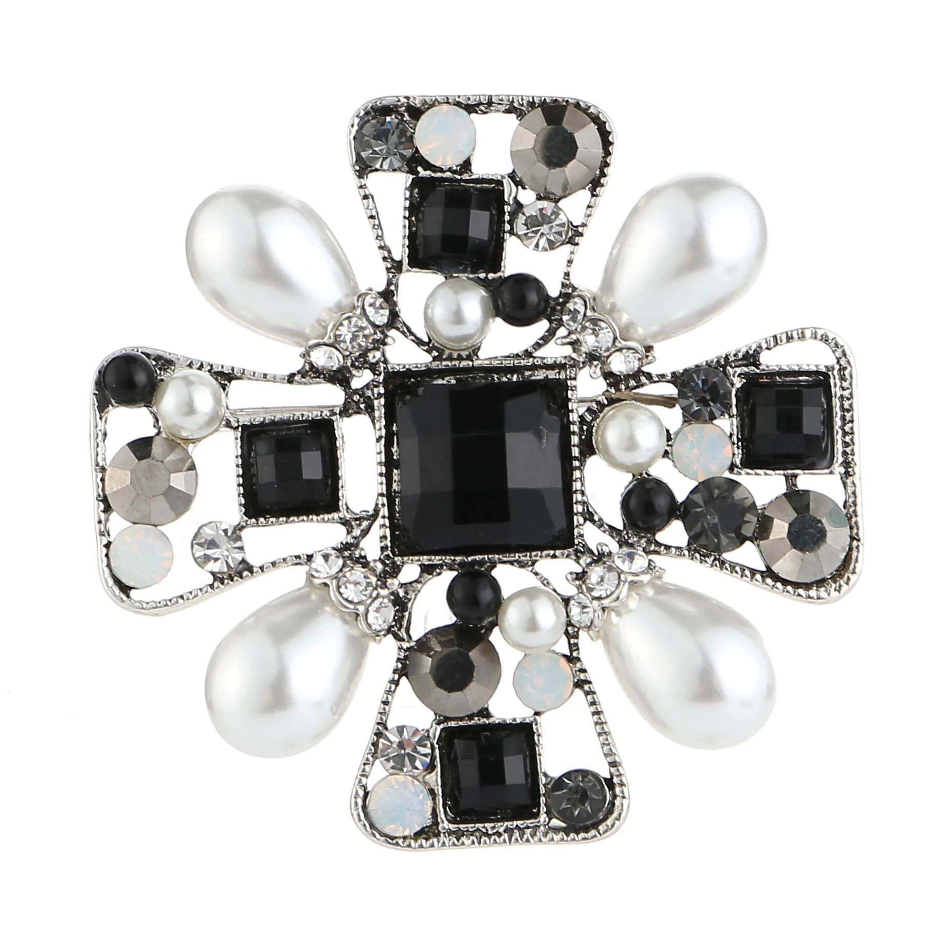 Antique Silver Vintage Hollow Out Pearl Rhinestone Acrylic Beads Cross Shaped Clothes Collar Dress Jewelry Brooch Pins for Women
Antique Silver Vintage Hollow Out Pearl Rhinestone Acrylic Beads Cross Shaped Clothes Collar Dress Jewelry Brooch Pins for Women