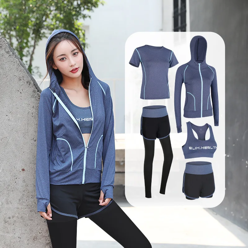 Ladies Suit Workout Set 5-piece Set High Waist Yoga Tights Long Sleeve Tops Shorts Bra Workout Suit Set
Ladies Suit Workout Set 5-piece Set High Waist Yoga Tights Long Sleeve Tops Shorts Bra Workout Suit Set