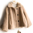 2019 New Fashion winter Single-breasted Fleece Lamb Trench Jackets Ladies Wool Coat