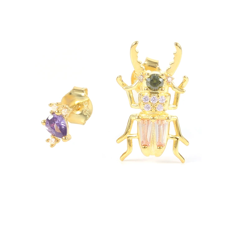 CANNER 2021 Wholesale jewellery Cubic Zirconia Lady Beetle S925 Silver Asymmetry Stud Earrings For Women
CANNER 2021 Wholesale jewellery Cubic Zirconia Lady Beetle S925 Silver Asymmetry Stud Earrings For Women