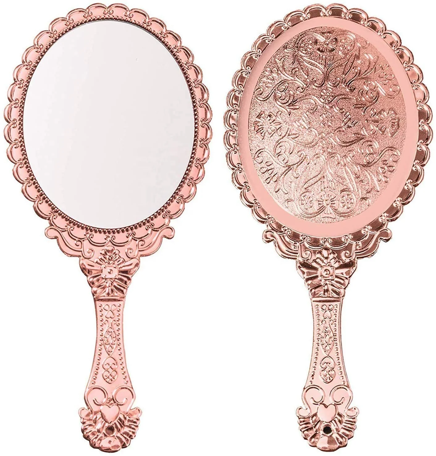 Premium Quality Oval Vintage Hand Mirror Portable Floral Pattern Makeup Mirror, Pink, black, rose gold, bronze
Premium Quality Oval Vintage Hand Mirror Portable Floral Pattern Makeup Mirror, Pink, black, rose gold, bronze